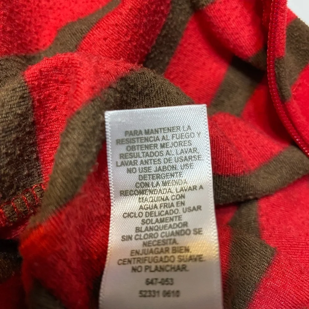 Just One You Carters one piece footed fleece pajamas 100% poly red brown…
